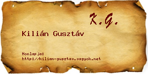 Kilián Gusztáv névjegykártya